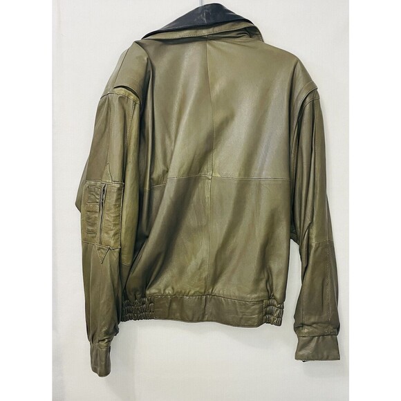 VTG Leather Shop Flight Bomber Jacket Small Brown Istanbul‎ Military Coa - Picture 7 of 11